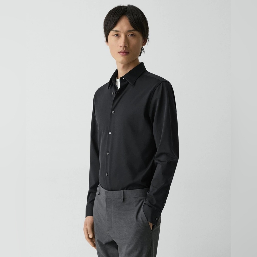 THEORY Men's Sylvain Shirt in Structure Knit - Picture 3 of 4